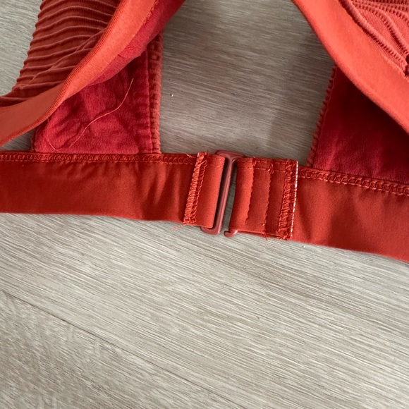 Textured Ribbed Rust Bikini Bralette - Picture 6 of 8